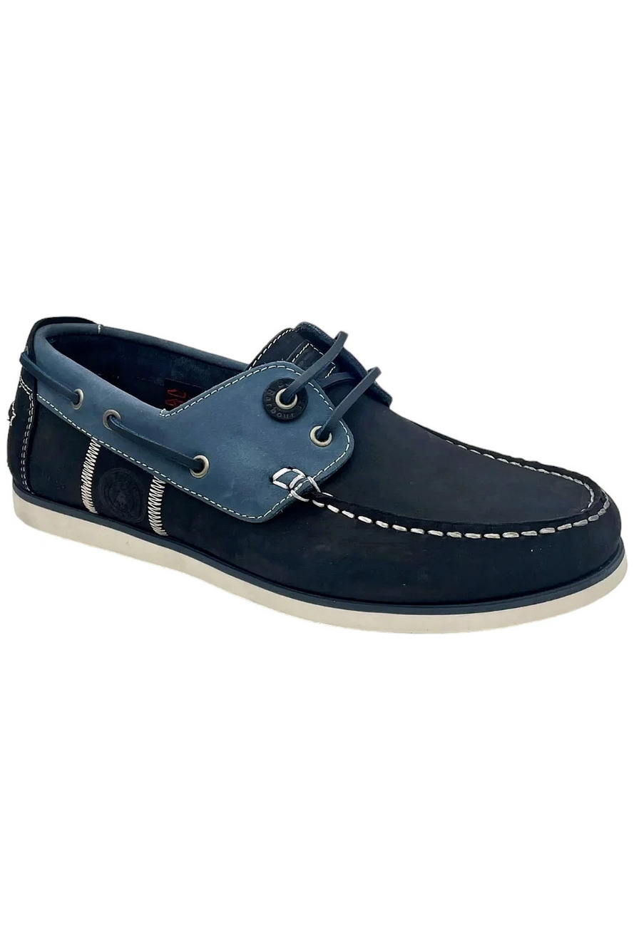 Barbour Men's Wake 2-Eye Boat Shoes Blue - Medium